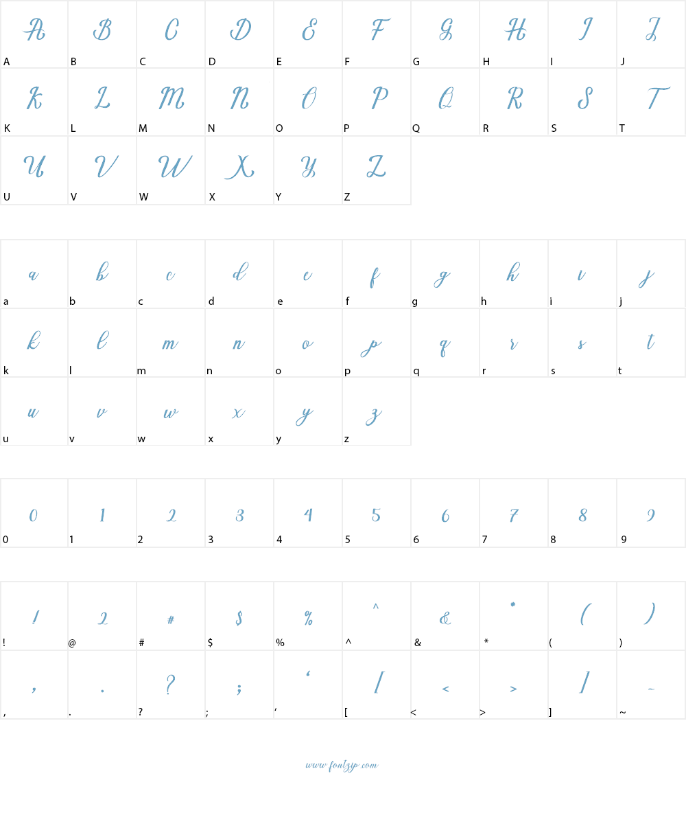 Natural Script Font Character